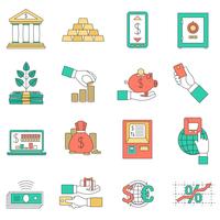 Banking business icons set vector