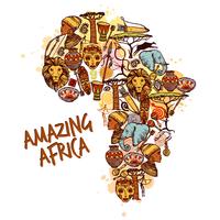 Concepto de dibujo de África vector