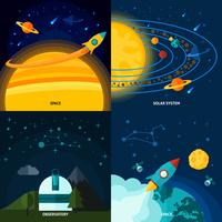 Space And Universe Flat Set vector