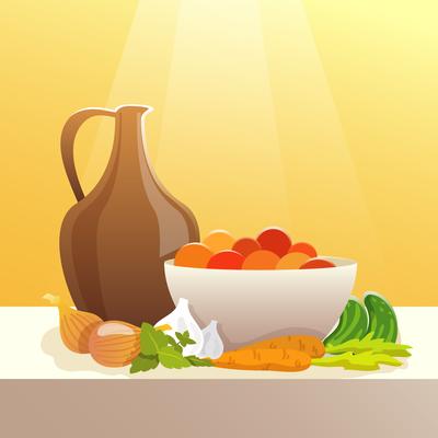 Vegetables And Pitcher Still Life