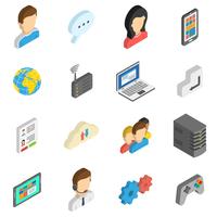 Internet Isometric Icon Set vector