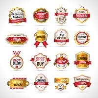 Luxury Labels Gold And Red vector