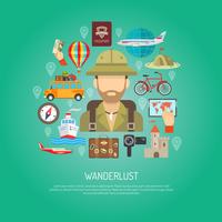 Travel Flat Color Concept  vector