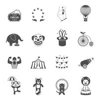 Chapito circus iconos conjunto negro vector