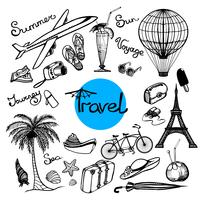 Travel Doodle Set vector