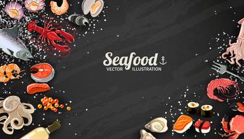 Seafood And Fish Background vector