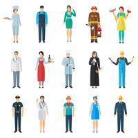 Profession avatar icons set vector