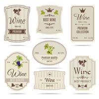 Conjunto de etiquetas de vino vector