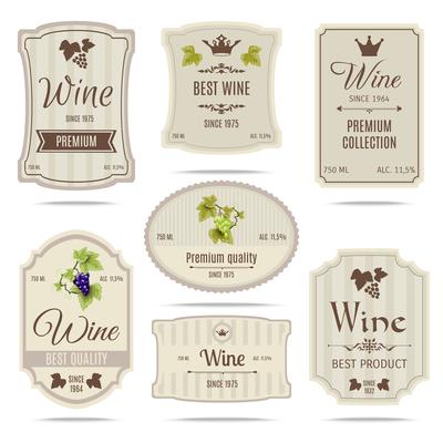 Wine labels set