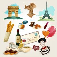 Conjunto turistico paris vector