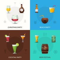 Drinks Polygonal Set vector