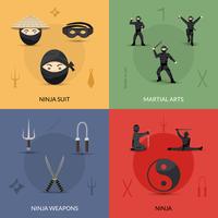 Conjunto de iconos ninja vector