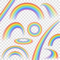Rainbows Transparent  Set  vector