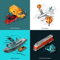 Transport Low Polygonal Icons Set vector