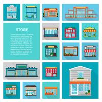 Shopping in stores icons set vector