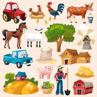 Conjunto de iconos de granja vector