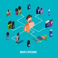 Man Body Care Isometric Concept  vector