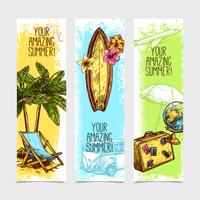 Conjunto de banners de viaje vector