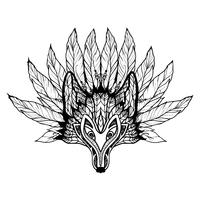 Doodle Wolf Mask vector