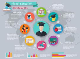 Infografía de educación superior vector