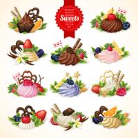 Sweets big set vector