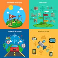 Travel And Navigation Decorative Icon Set vector