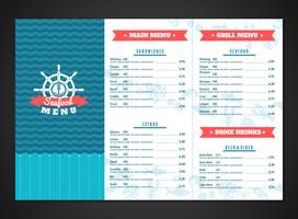 Seafood Menu Template vector