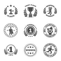 First place icons set vector