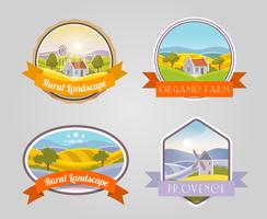 Conjunto de paisaje rural vector