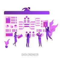 Ingeniero de datos Conceptual ilustración Diseño vector