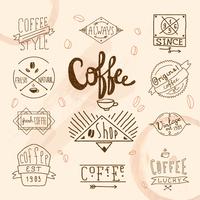 Etiquetas de café retro vintage vector