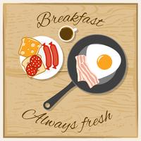 Breakfast Color Flat Concept  vector