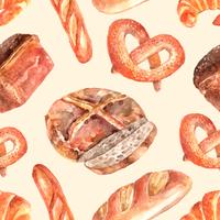 Fresh bread seamless decorative pattern vector