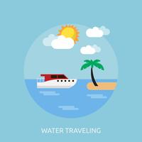 Water Traveling Conceptual illustration Design vector