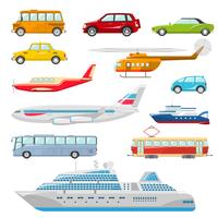 Iconos de transporte plano vector