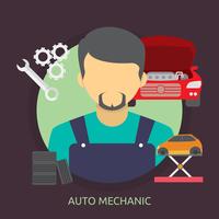 Mecánico de automóviles Ilustración conceptual de diseño vector