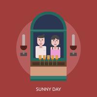 Sunny Day Conceptual Ilustración Diseño vector