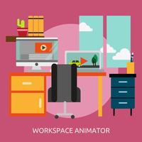 Animador del espacio de trabajo Ilustración conceptual Diseño vector