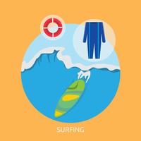 Surfing Conceptual ilustración Diseño vector