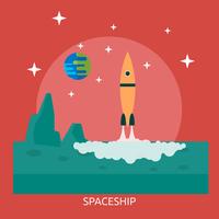 Spaceship Conceptual illustration Design vector