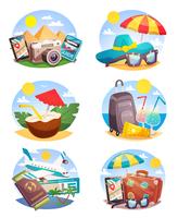 Summer Holiday Compositions Set vector
