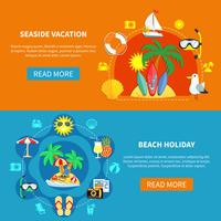 Vacaciones en Seaside Banners vector