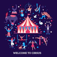 Ilustración de los artistas de circo vector