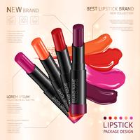 Lipstick 4 Colors Package Publicidad vector