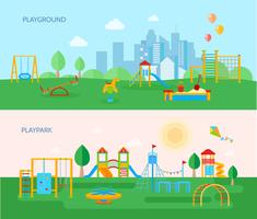 Playground Park Banners Set vector