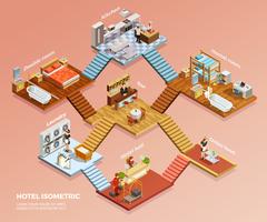 Hotel Isometric Composition vector