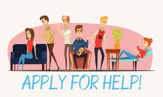 Apply For Help To Psychologist Poster vector