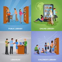 Conjunto de iconos de biblioteca vector