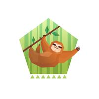 Tree Sloth Pentagon Composition vector