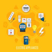 Electric Appliances Round Design vector